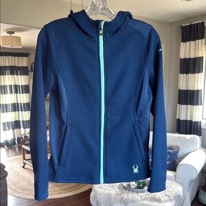 🩵Spyder Navy Blue Jacket with Aqua Zipper🩵